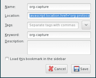 این ایمکس دوست داشتنی (بوکمارک لینک‌ها از فایرفاکس به org-mode)
